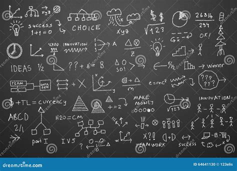 formulas   blackboard stock illustration image
