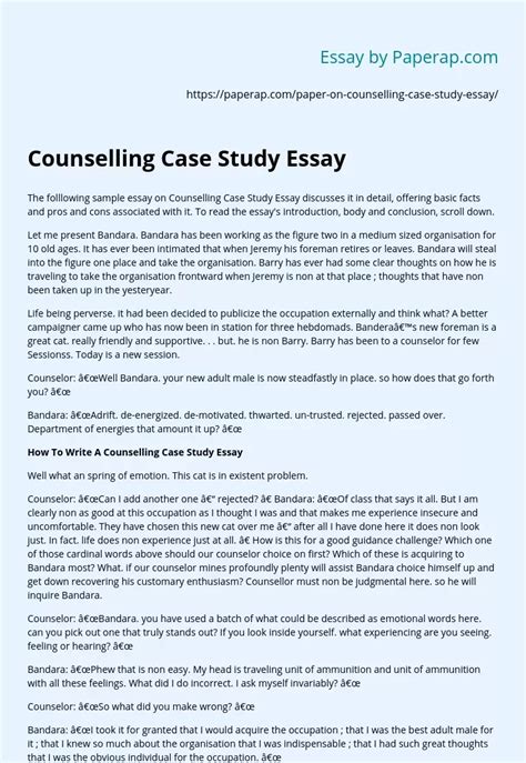 counselling case study essay