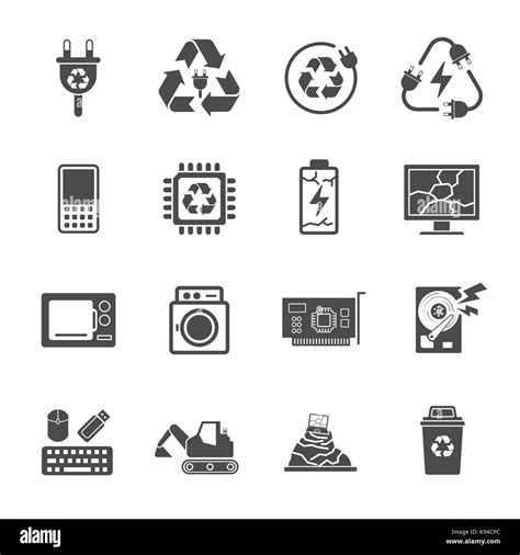recycling  waste garbage   icons  electronic waste