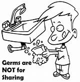 Germs Sharing Bestcoloringpagesforkids Peppa Handwashing sketch template