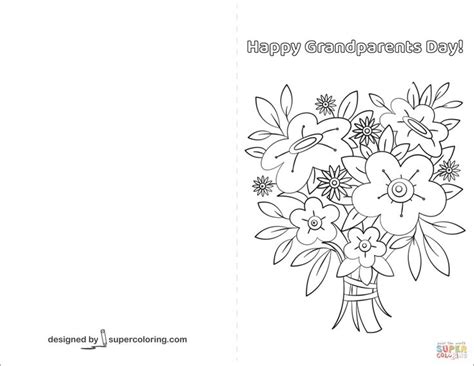 happy grandparents day card coloring page  printable coloring