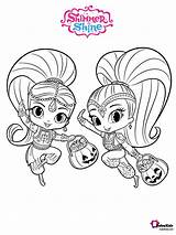 Shimmer Shine Coloring Bubakids Genies Twin sketch template