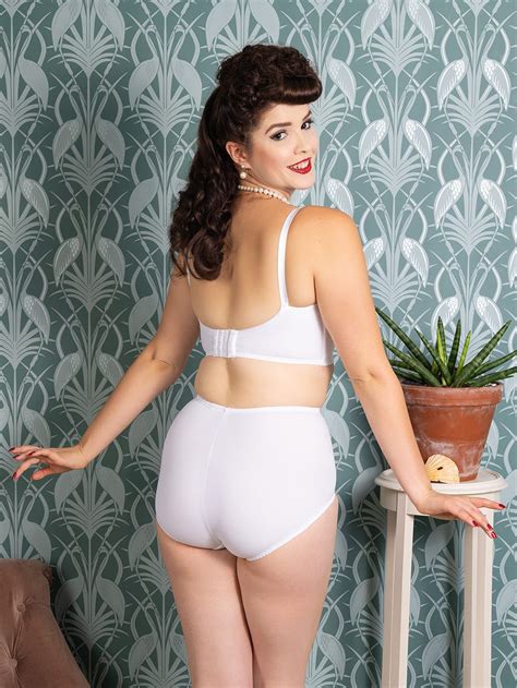 1950s white high waist knickers retro lingerie set what katie did