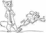 Zootopia Coloring Judy Nick Pages Coloringpagesonly sketch template