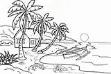 Mewarnai Pemandangan Pantai Terbaru Objek sketch template