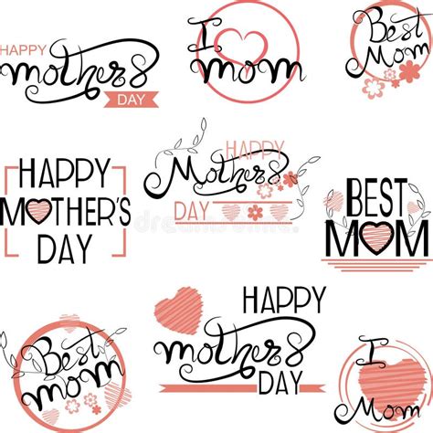 mothers day stickers pack collection stock vector illustration