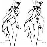 Dance Tap Coloring Performing Two Girl sketch template
