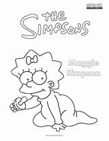 Simpson Maggie Coloring Pages Simpsons Fun Getcolorings sketch template