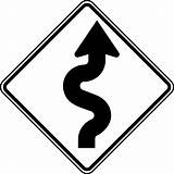 Arrow Curved Clipart Clip Sign Road Library Winding sketch template