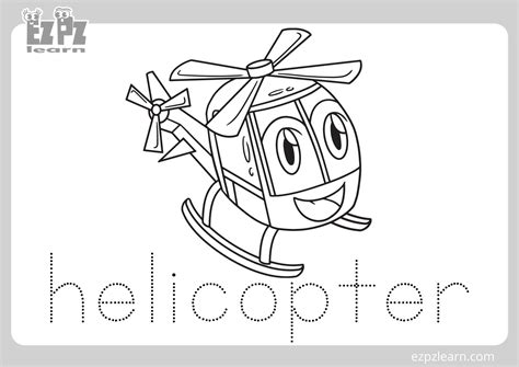 helicopter coloring page  kids    ezpzlearncom