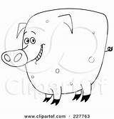 Pig Outline Coloring Happy Royalty Clipart Illustration Yayayoyo Rf Pigs sketch template
