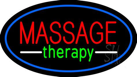 Oval Massage Therapy Blue Border Led Neon Sign Massage Neon Signs