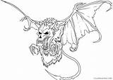 Coloring Scary Pages Dragon Monster Creepy Skeleton Evil Adults Color Kids Printable Detailed Funny Ghost Monsters Drawing Bat Colouring Print sketch template