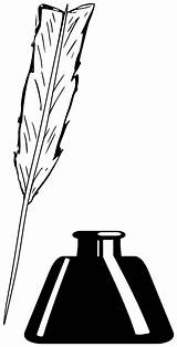 Quill Inkwell Openclipart Pen Pluspng sketch template