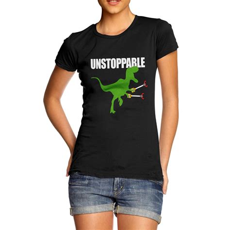 women s funny unstoppable t rex dinosaur t shirt ebay