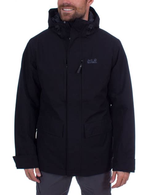 jack wolfskin mens west coast jacket black insulating winterjacket