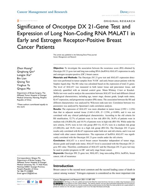 significance  oncotype dx  gene test  expression  long