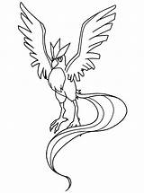Pokemon Coloring Pages Articuno sketch template