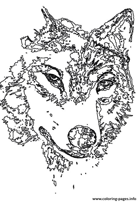 animal wolf head coloring page printable