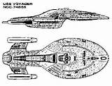 Blueprints Voyager Trek Star Starship Blueprint Ship Information Voyagers Action sketch template