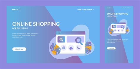 shopping landing page template  mobile screen  vector