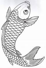 Koi Outline Vikingtattoo Fish Deviantart Stencils Outlines Carp sketch template