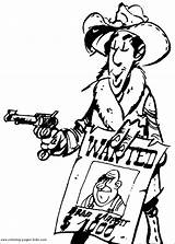Lucky Luke Cartoon Coloring Pages Holding Wanted Poster Character Color Printable Characters Kids Malvorlagen Gif Sheets Found Print sketch template