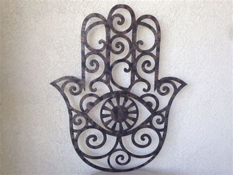 faux hamsa metal wall art rustic metal art