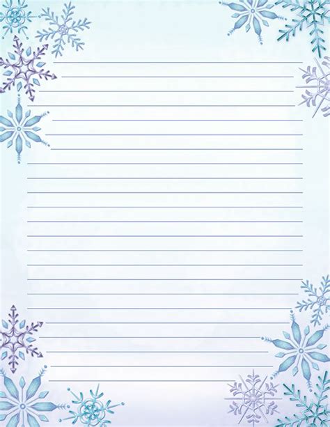printable watercolor snowflake stationery  jpg   formats