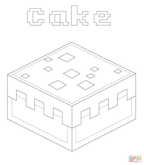 minecraft cake coloring page  printable coloring pages