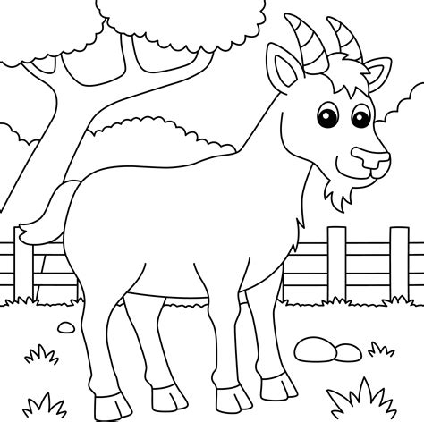 goat coloring page  kids  vector art  vecteezy