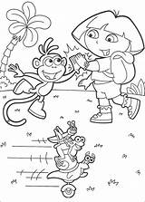 Dora Coloring Explorer Boots Printable Trio Fiesta Pages Ecoloringpage sketch template