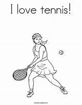 Tennis Coloring Pages Girl Player Printable Print Outline Twistynoodle Nice Built California Usa Noodle sketch template