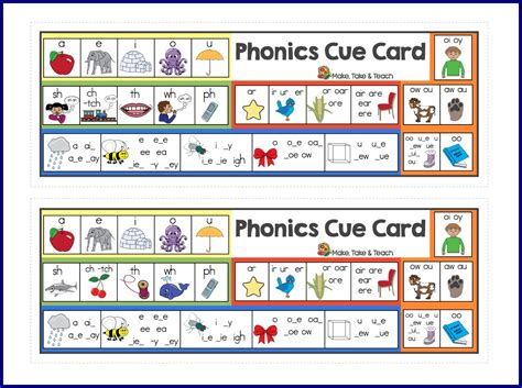 phonics cue card   teach
