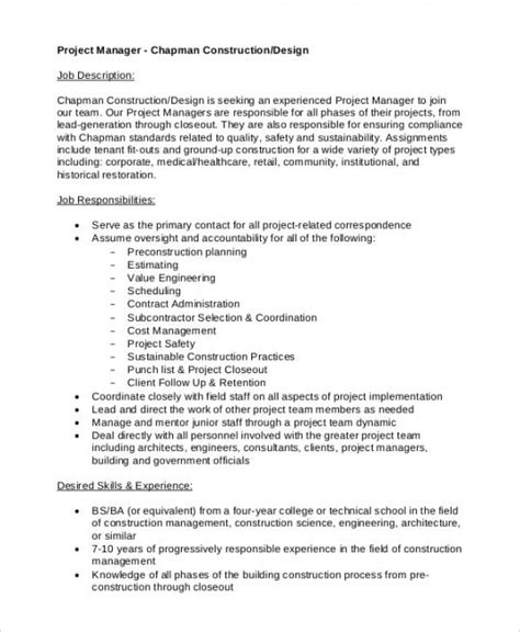 costum project manager job description template   dremelmicro