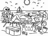 Vacation Coloring Summer Pages Drawing Family Beach Sand Making Getdrawings Print Getcolorings sketch template