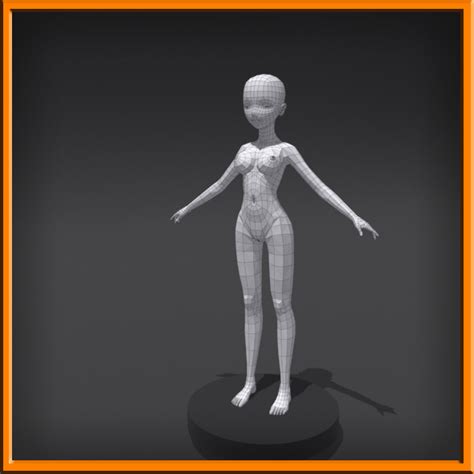 female low poly base model by briarena 3docean