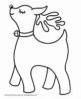 Reindeer Coloring Pages Christmas Easy Girl Colouring Santa sketch template