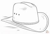 Coloring Cowboy Hat Pages Printable Drawing sketch template