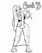 Cardi Minaj Nicki sketch template
