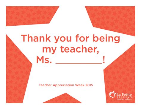 teacher appreciation week  photo signs la petite academy