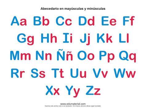 abecedario mayusculas  minusculas edumaterial