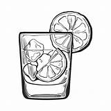 Vodka Gin Glass Soda Drawing Ice Water Lime Sketch Shot Vector Illustration Clipart Clip Bottle Stock Transparent Illustrations Rocks Vectors sketch template