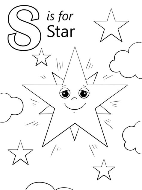 star letter  coloring page  printable coloring pages  kids