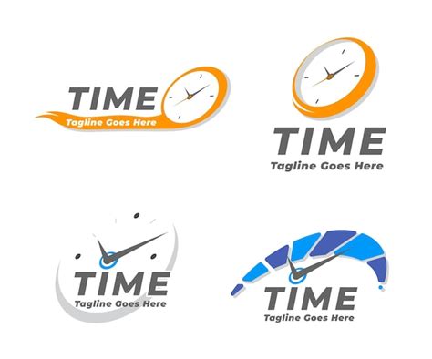 vector flat time logo collection