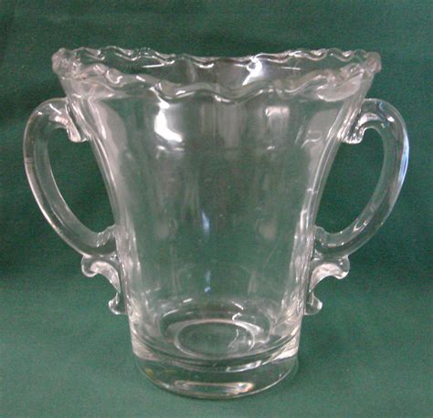 Fostoria Century Clear 6 3 8 Handled Vase Loving Cup Trophy Ebay