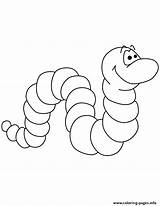 Worm Coloring Pages Printable Cute Worms Clipart Color Cartoon Print Apple Preschool Kids Book Colour Pdf Sheets Animal Visit Library sketch template