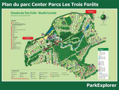 le plan de center parcs les trois forets parkexplorer
