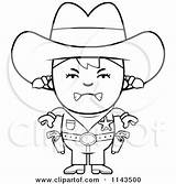 Sheriff Mad Kid Cowgirl Clipart Cartoon Cory Thoman Outlined Coloring Vector Cowboy Royalty 2021 Clipartof sketch template