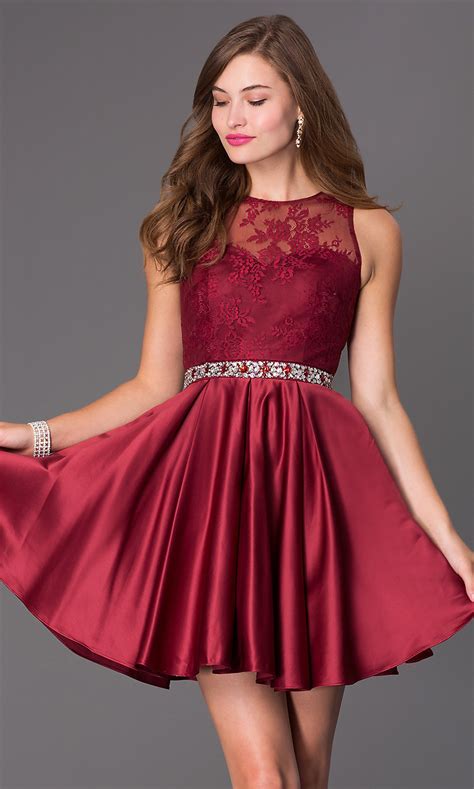 sleeveless fit and flare prom dress promgirl